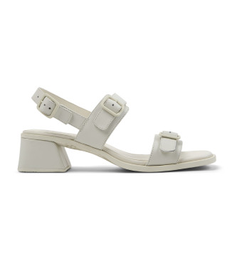 Camper para mujer. K201739-002 Sandalias de piel Kora blanco (38), 3 a 5cm, Hebilla, Casual, Sostenible