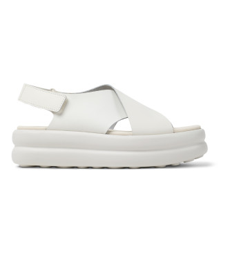 Camper para mujer. K201727-002 Sandalias de Piel Pelotas Flota Up blanco (40), 5 a 8cm, Velcro, Casual