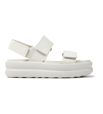 Camper para mujer. K201728-001 Sandalias de Piel Pelotas Flota Up blanco (38), 5 a 8cm, Velcro, Casual