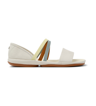 Camper para mujer. K201710-003 Sandalias de piel Right Nina Twins blanco (38), Plano, Ninguno, Casual, Sostenible