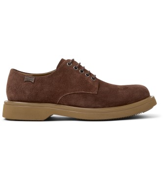 Camper para hombre. K100998-005 Zapatos de piel Norman marrón (45), Plano, Cordones, Casual