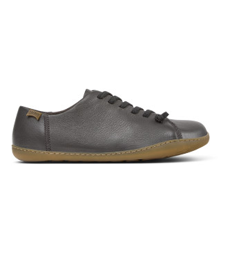 Camper para hombre. K100249-066 Zapatillas de Piel Peu Cami marrón grisáceo (44), Plano, Cordones, Casual