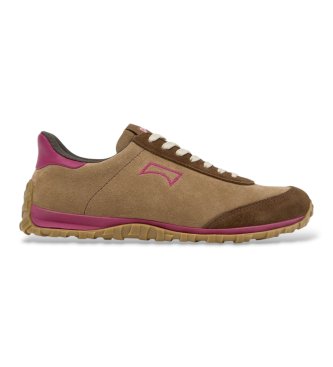 Camper - Zapatillas de piel Drift Walk marrón y rosa