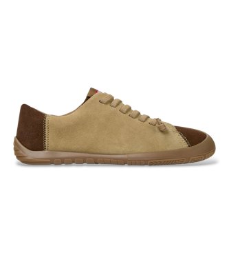 Camper Damen Braun, Leder Für K201940-014 Sneaker Aus Leder Peu Path+ Twins Braun (40), Flach, Schnürung, Lässig