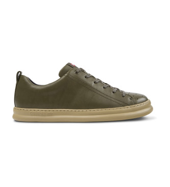Camper para hombre. K100226-148 Zapatillas de piel Runner verde (45), Plano, Cordones, Casual