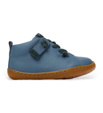 Camper unisex para niños. 80153-103 Zapatos de piel Sella Clay azul (23), Plano, Cordones, Casual, moda infantil