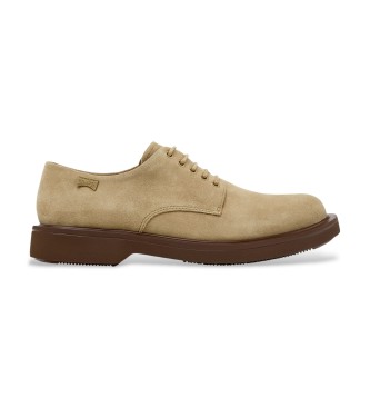Camper para hombre. K100998-007 Zapatos de Piel Norman marrón (46), Plano, Cordones, Casual, Fiesta, Clásico