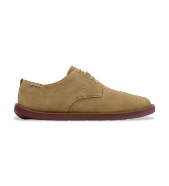 Camper para hombre. K100669-033 Zapatos de Piel Wagon marrón (43), Plano, Cordones, Casual, Clásico