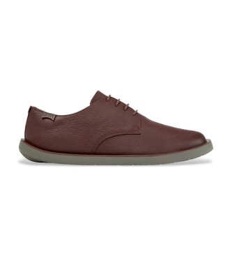 Camper para hombre. K100669-030 Zapatos de Piel Wagon marrón (46), Plano, Cordones, Casual, Clásico