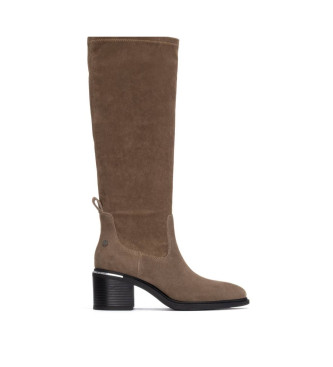 Carmela para mujer. 16264601-TAUPE Botas de piel 162646 marrón (40), 3 a 5cm, Serraje, Cremallera, Casual