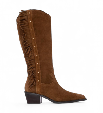 Carmela para mujer. 16266401-CAMEL Botas de Piel 162664 marrón (38), 3 a 5cm, Serraje, Cremallera, Casual