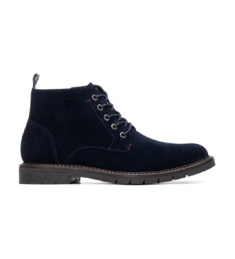 Carmela para hombre. 16267601-NAVY Botines de Piel 162676 marino (44), Plano, Serraje, Cremallera, Casual