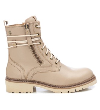 Carmela para mujer. 16102803-BEIGE Botines 161028 beige (35), Piel, Marrón, 1 a 3cm, Cordones, Cremallera, Casual, Carmela outlet 2024.