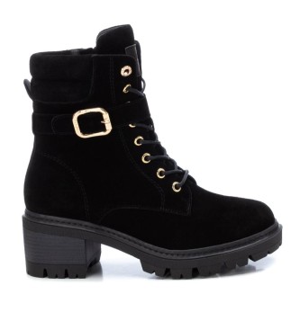 Carmela para mujer. 16104901-NEGRO Botines 161049 negro -altura tacón: 6cm- (40), 5 a 8cm, Serraje, Cordones, Cremallera, Casual, Carmela ou