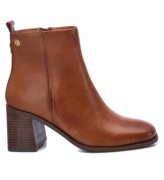 Carmela para mujer. 16122802-CAMEL Botines de piel 161228 camel -altura tacón: 7cm- (35), Marrón, 5 a 8cm, Cremallera, Casual, Carmela outle