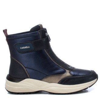 Carmela para mujer. 16196203-NAVY Botines de Piel 161962 marino (39), Plano, 1 a 3cm, Cremallera, Casual, Carmela outlet 2024.