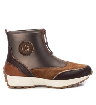 Carmela para mujer. 16199501-CAMEL Botines de Piel 161995 marrón (37), Plano, 1 a 3cm, Cremallera, Casual