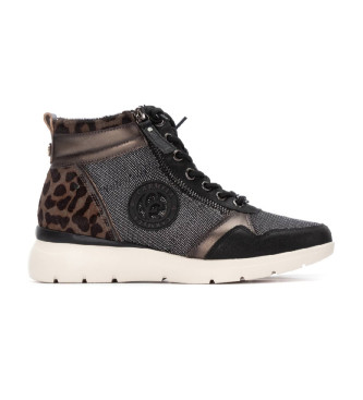 Carmela para mujer. 16251401-NEGRO Zapatillas de Piel 162514 negro (37), 1 a 3cm, Cremallera, Casual