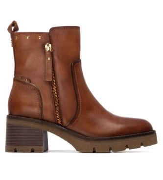 Carmela para mujer. 16257203-CAMEL Botines de piel 162572 marrón (36), 1 a 3cm, Cremallera, Casual