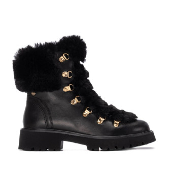 Carmela para mujer. 16266801-NEGRO Botines de Piel 162668 negro (35), Plano, 1 a 3cm, Cremallera, Casual