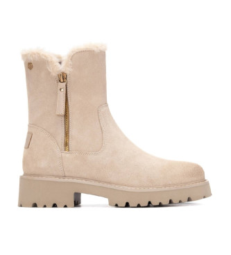 Carmela para mujer. 16271803-BEIGE Botines de Piel 162718 beige (40), 1 a 3cm, Cremallera, Casual