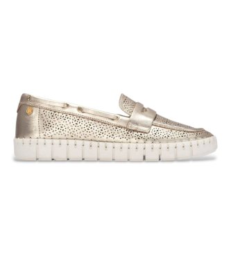 Carmela para mujer. 16321204-ORO Mocasines de Piel 163212 dorado (39), Plano, Ninguno, Casual