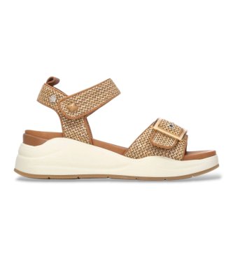 Carmela para mujer. 16326803-CAMEL Sandalias 163268 marrón (36), Tela, Plano, Velcro, Casual