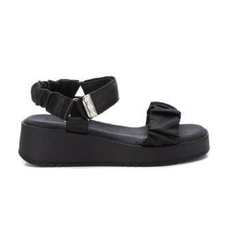 Carmelavoor vrouwen. 16081112-NEGRO Leren sandalen 160811 zwart (39), Leer, 5 tot 8 cm, Gesp, Casual