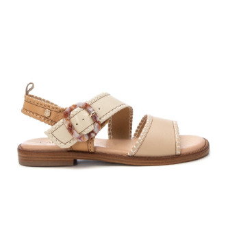 Carmela para mujer. 16220302-BEIGE Sandalias de piel 162203 beige (40), 1 a 3cm, Hebilla, Casual