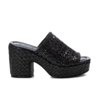 Carmela para mulher. 16222303-NEGRO Sandálias em pele 162223 preto (40), Couro, 8 a 10cm, Nenhum, Casual, Sapatos de Festa