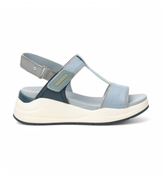 Carmela para mujer. 16225902-JEANS Sandalias de Piel 162259 azul (38), 3 a 5cm, Velcro, Casual