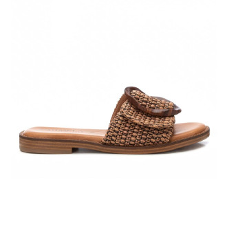 Carmela para mujer. 16241503-CAMEL Sandalias 162415 marrón (40), Plano, Ninguno, Casual