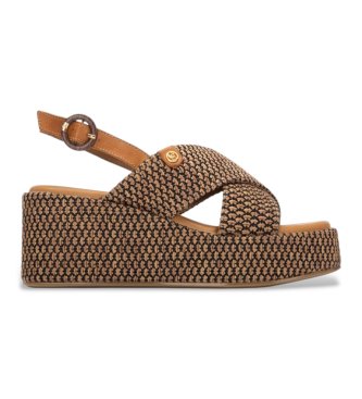 Carmela para mujer. 16323402-CAMEL Sandalias 163234 marrón (40), Tela, 8 a 10cm, Hebilla, Casual