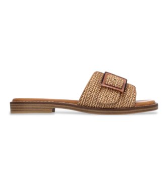 Carmela para mujer. 16325303-CAMEL Sandalias 163253 marrón (39), Plano, Ninguno, Casual, Clásico