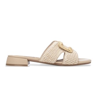 Carmela för kvinnor. 16327203-BEIGE Sandaler 163272 beige (37), Tyg, 1 till 3 cm, Ingen, Casual