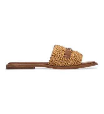 Carmela para mujer. 16328801-CAMEL Sandalias 163288 marrón (38), Tela, Plano, Ninguno, Casual