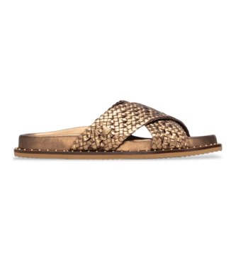 Carmela para mujer. 16305304-BRONCE Sandalias de Piel 163053 bronce (41), Plano, Ninguno, Casual