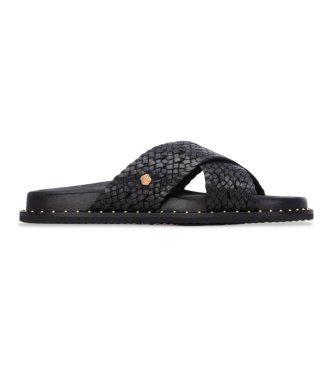 Carmela para mujer. 16305301-NEGRO Sandalias de Piel 163053 negro (37), Plano, Ninguno, Casual