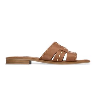 Carmela para mujer. 16306002-CAMEL Sandalias de Piel 163060 marrón (41), Plano, Ninguno, Casual