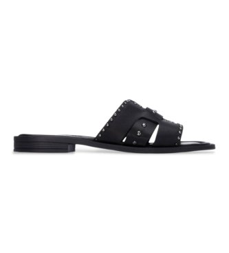 Carmela para mujer. 16306001-NEGRO Sandalias de Piel 163060 negro (37), Plano, Ninguno, Casual