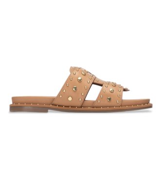 Carmela para mujer. 16320202-BEIGE Sandalias de Piel 163202 beige (41), Plano, Ninguno, Casual