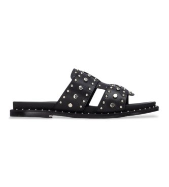 Carmela para mujer. 16320201-NEGRO Sandalias de Piel 163202 negro (39), Plano, Ninguno, Casual