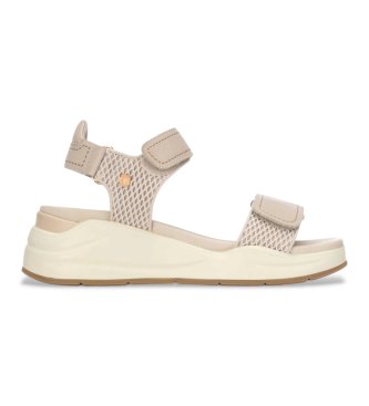 Carmela för kvinnor. 16328501-BEIGE Sandaler i läder 163285 beige (37), Hud, Karta, Kardborreband, Casual