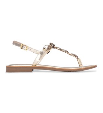 Carmela para mujer. 16329305-ORO Sandalias de Piel 163293 dorado (37), Plano, Hebilla, Casual, Fiesta