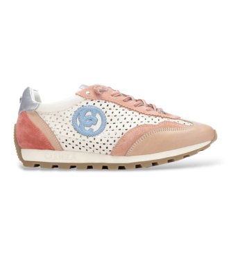 Carmela para mujer. 16311307-CORAL Zapatillas de Piel 163113 beige (36), Plano, Cordones, Casual