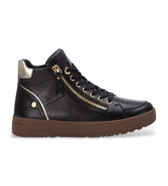 Carmela para mujer. 16107602-NEGRO Zapatillas de Piel 161076 negro (40), Plano, Cremallera, Casual, Carmela outlet 2024.
