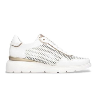 Carmela para mujer. 16321104-BLANCO Zapatillas de Piel 163211 blanco (39), Plano, Cordones, Casual