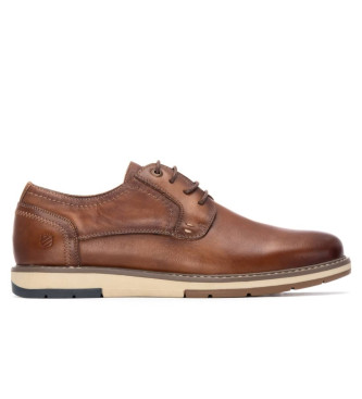 Carmela para hombre. 16267801-CAMEL Zapatos de piel 162678 marrón (41), Plano, Cordones, Casual