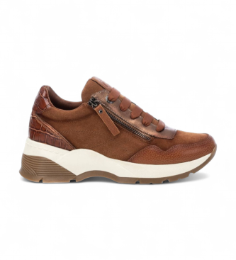 Carmela para mujer. 16019503-CAMEL Zapatillas de piel 160195 marrón (36), 1 a 3cm, Cordones, Casual, Carmela outlet 2024.