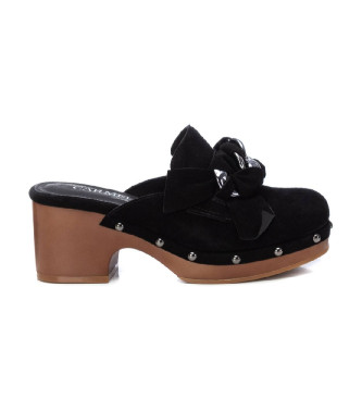 Carmelavoor vrouwen. 16046904-NEGRO Leren klompen 160469 zwart (37), Leer, 3 tot 5 cm, Suède, Geen, Casual